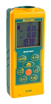 Дальномер лазерный "KRAFTOOL" "laser-kraft" 2х1,5В(AA) 0,05-70м,точн.-1,5мм,кор.(34760) 