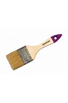 Кисть плоская, 20мм "KRAFOR" натур.щетина, дерев.ручка  (49191)