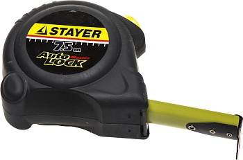 Рулетка  STAYER  "AUTOLOCK"  7,5м (обрезиненный корпус)(2-34126-07-25)