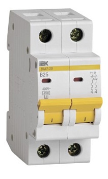 Выключатель автоматический модульный 2п B 25А 4.5kA ВА47-29 ИЭК MVA20-2-025-B